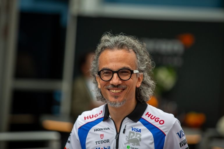Laurent Mekies reacts.